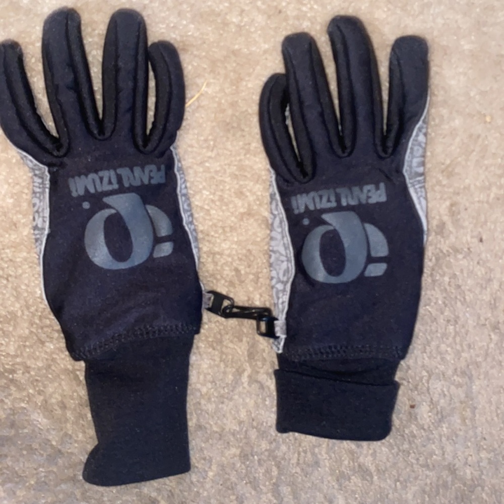 Pearl Izumi Leather/ Softshell Mens Cycling gloves EUC
